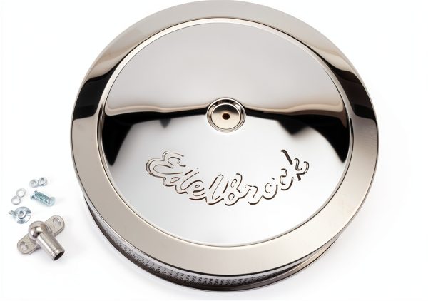 Edelbrock 1221 Round Air Filter 14" Diameter Satin Finish-0