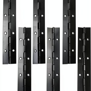 Piano Hinge 8 Inch Heavy Duty Continuous by Hordion Black Iron 6pcs-0