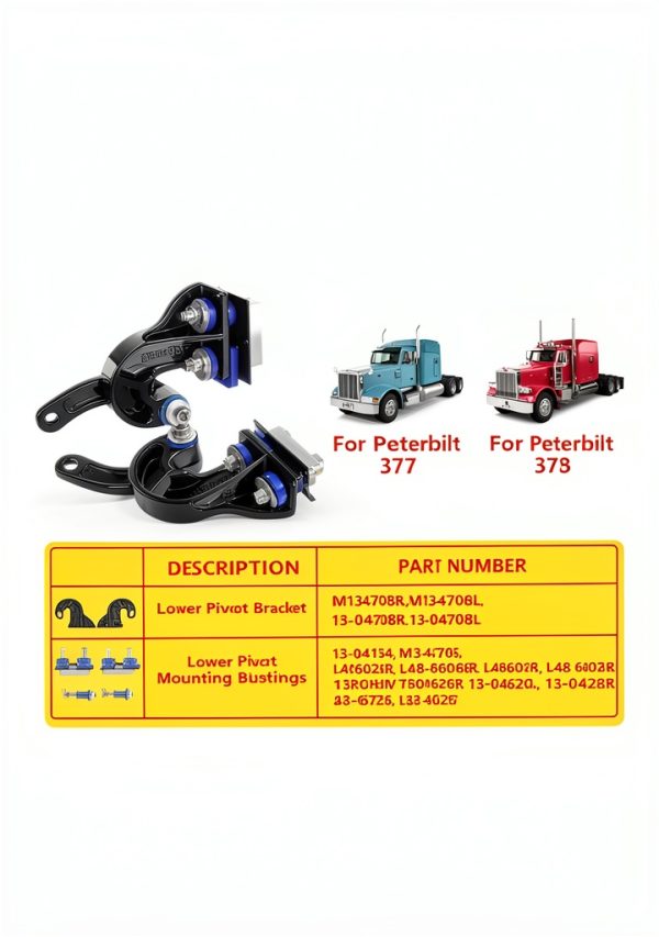 Peterbilt Lower Hood Pivot Kit Sixcow Heat Treated Cast Steel Set-2