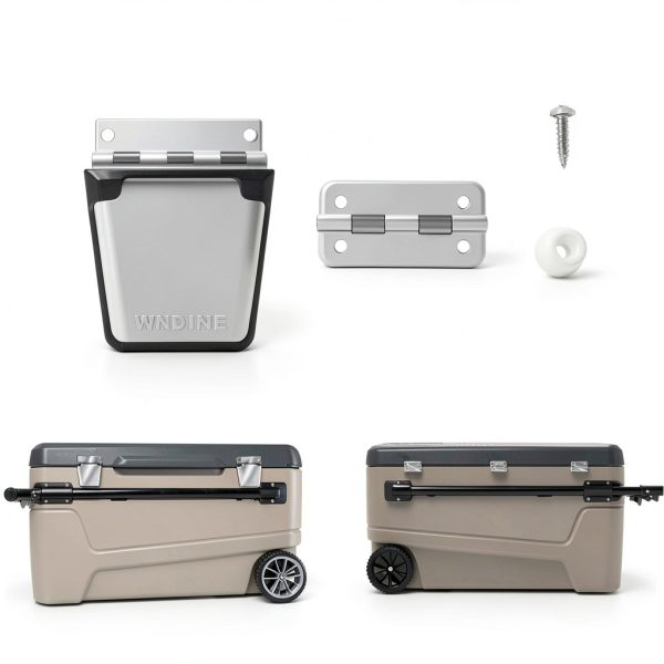 Cooler Stainless Steel Hinge & Latch Set by Wndine – Small White-2